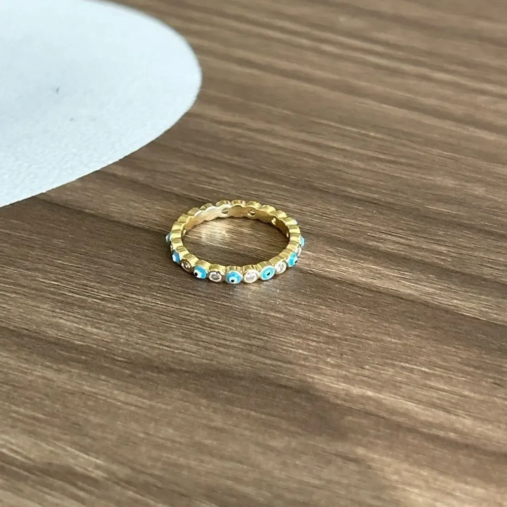 Gold Evil Eye Ring #2292